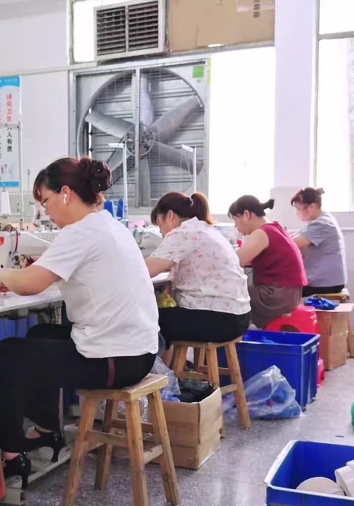 Machinists at work on the sewing floor
