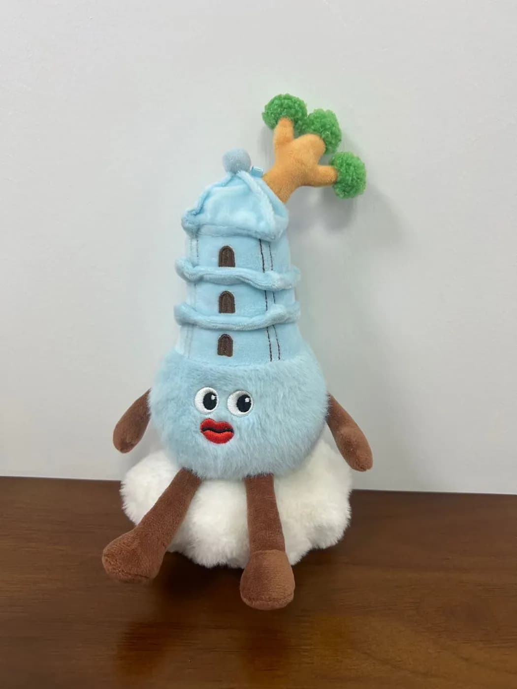 Landmark tower plush souvenir with printed windows