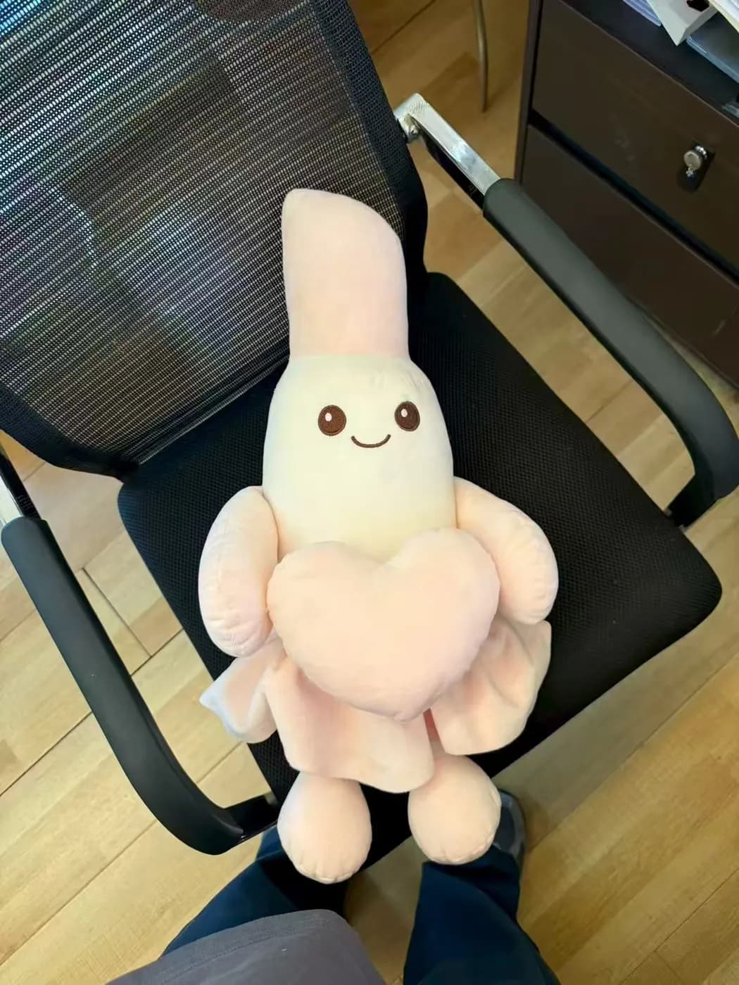 Sprout character plush in cream long-pile fabric